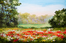 Oil Painting - Poppy Field