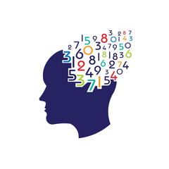 Concept of mathematical brain logo
