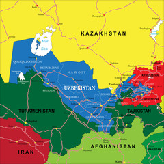 Wall Mural - Uzbekistan map