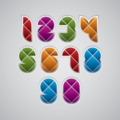 Poster - Geometric modern style numbers made with rhombuses.