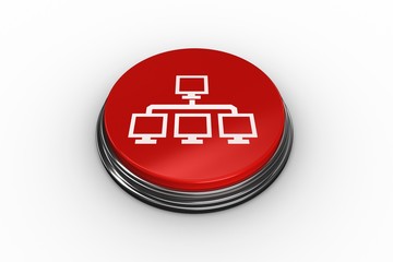 Poster - Composite image of computer connection graphic on button