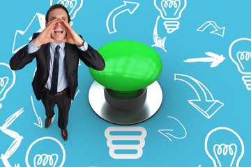 Poster - Composite image of shouting businessman
