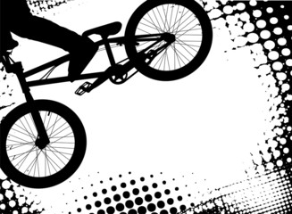 Poster - bmx halftone background with copy space - vector