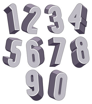 3d black and white futuristic numbers with lines.