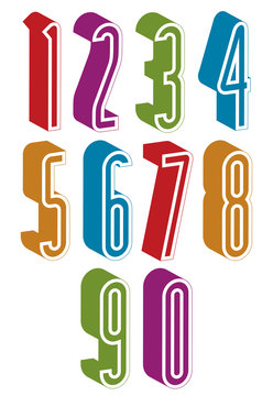 3d black and white futuristic numbers with lines.