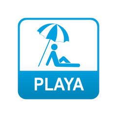 Sticker - Etiqueta tipo app azul PLAYA