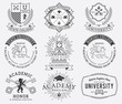 College and University badges 2 Black on White