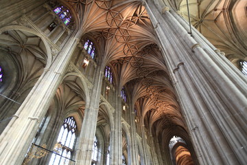 Gothic design of Canterbury Cathedral, England