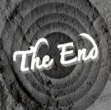 The End Movie Ending Screen On Cement Wall Texture Background