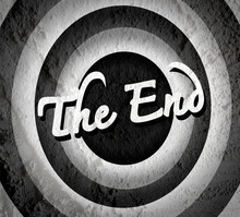 The End Movie Ending Screen On Cement Wall Texture Background