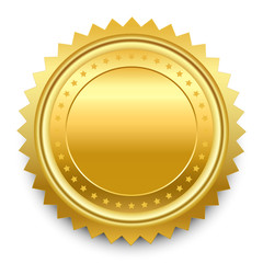 vector design element. round golden medal with pattern from star