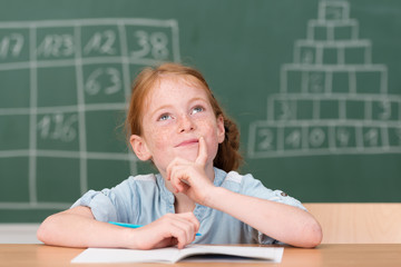 Wall Mural - kluges mädchen in der grundschule