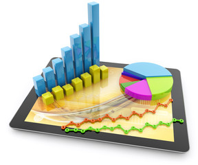Fototapete - business graphs and charts