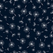 Seamless pattern with dandelion fluff