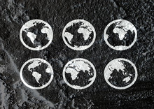 Globe Earth Idea   On Cement Wall Texture Background Design