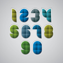 Poster - Geometric modern style numbers with squares