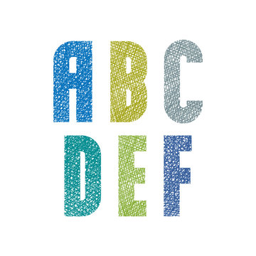 Retro style hand drawn bold geometric font 