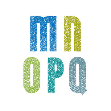 Retro style hand drawn bold geometric font 
