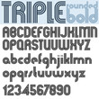 Retro triple line rounded bold font.