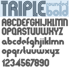 Poster - Retro triple line rounded bold font.