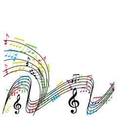 Music notes composition, musical theme background, vector