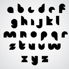 Fototapete - Digital style geometric simple font.