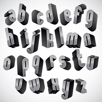 3d geometric bold font.