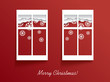 Christmas card illustration design with two windows and snow