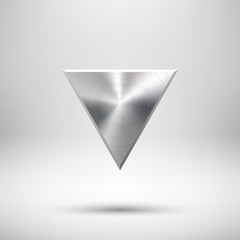 Fototapete - Abstract Triangle Button Template with Metal Texture