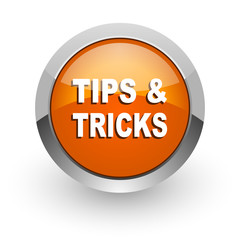 Leinwandbilder - tips tricks orange glossy web icon