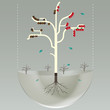 Coffee tree illustration concept. with coffee seed.