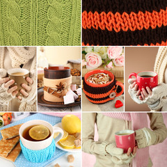 Aufkleber - Collage of hot drinks
