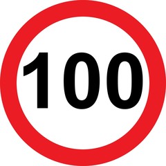 Sticker - 100 speed limitation road sign