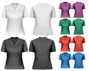 Wall Mural - Female t-shirts. Design template. Vector.