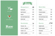 raw restaurant food menu design template