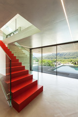 Wall Mural - Interior, red staircase