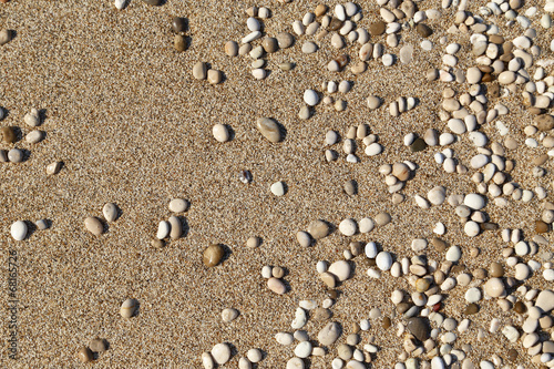 Fototapeta na wymiar Sand and small pebbles texture background