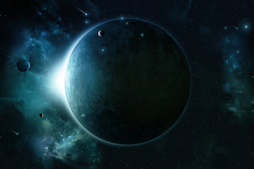 Wall Mural - space eclipse background
