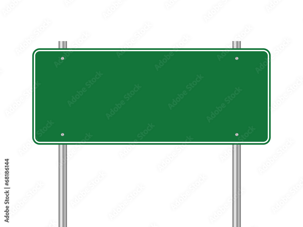 Blank green traffic road sign - obrazy, fototapety, plakaty 