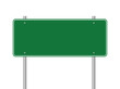 Blank green traffic road sign