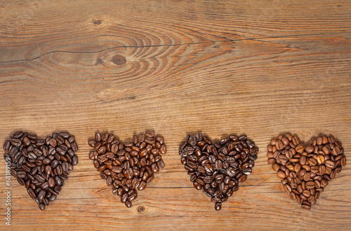 Fototapeta do kuchni Coffee Bean Hearts