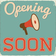 Opening Soon sign on Teal Background