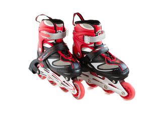 Red roller skates