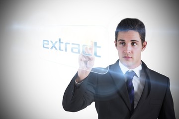 Poster - Businessman pointing to word extract