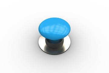 Poster - Digitally generated shiny blue push button