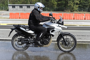 Wall Mural - biker on road