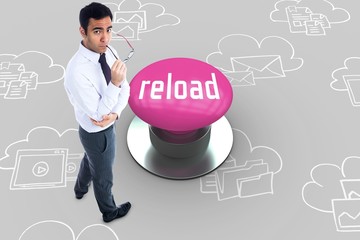 Poster - Reload against pink push button