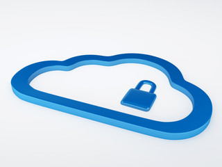 Poster - Cloud security concept. isolated white