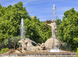 Neptune Chariot Horses Statue Fountain Madrid Spain