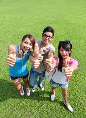 Sticker - happy students in campus